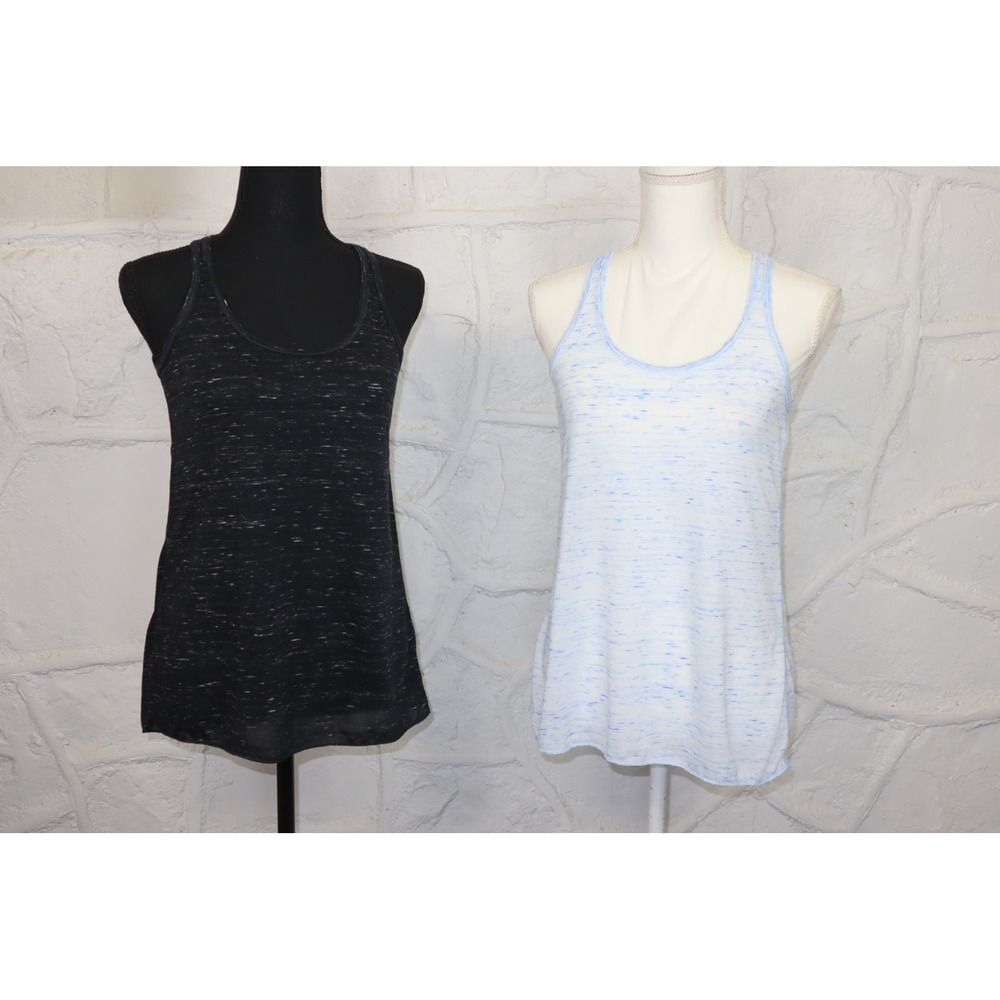 Women's Flowy Tank Set - Light Blue, Heather Black - Size S